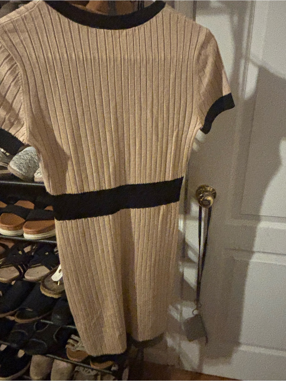 No Boundaries Ribbed Midi Dress Brown & Black Size Medium - Picture 4 of 4